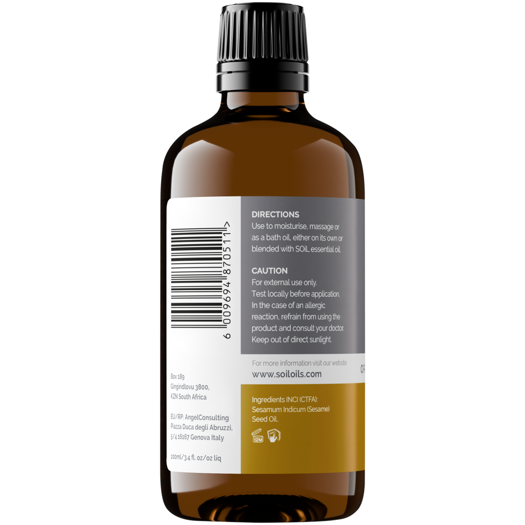 Organic Sesame Seed Oil (Sesame Inidcum Linn) 100ml