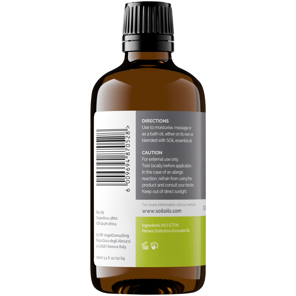 Organic Avocado Oil (Persia Grattissima) 100ml